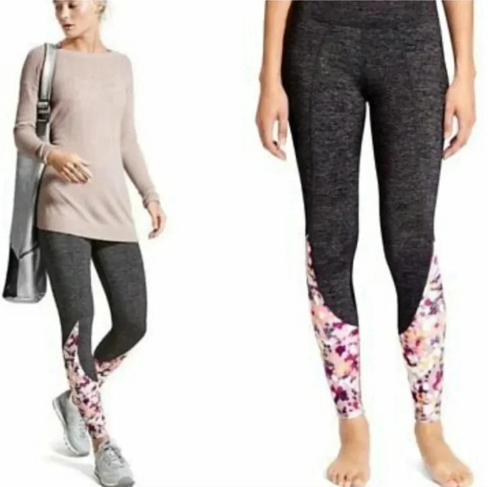 Athleta | Gray Chaturanga Petal Flow Leggings Sz S